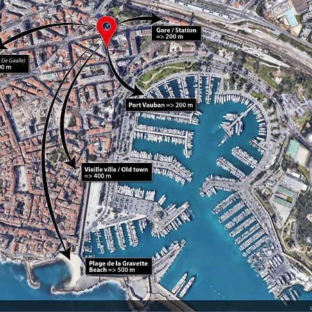 3P Central Refait A Neuf - Parking L430Cm X W275Cm Antibes Luaran gambar