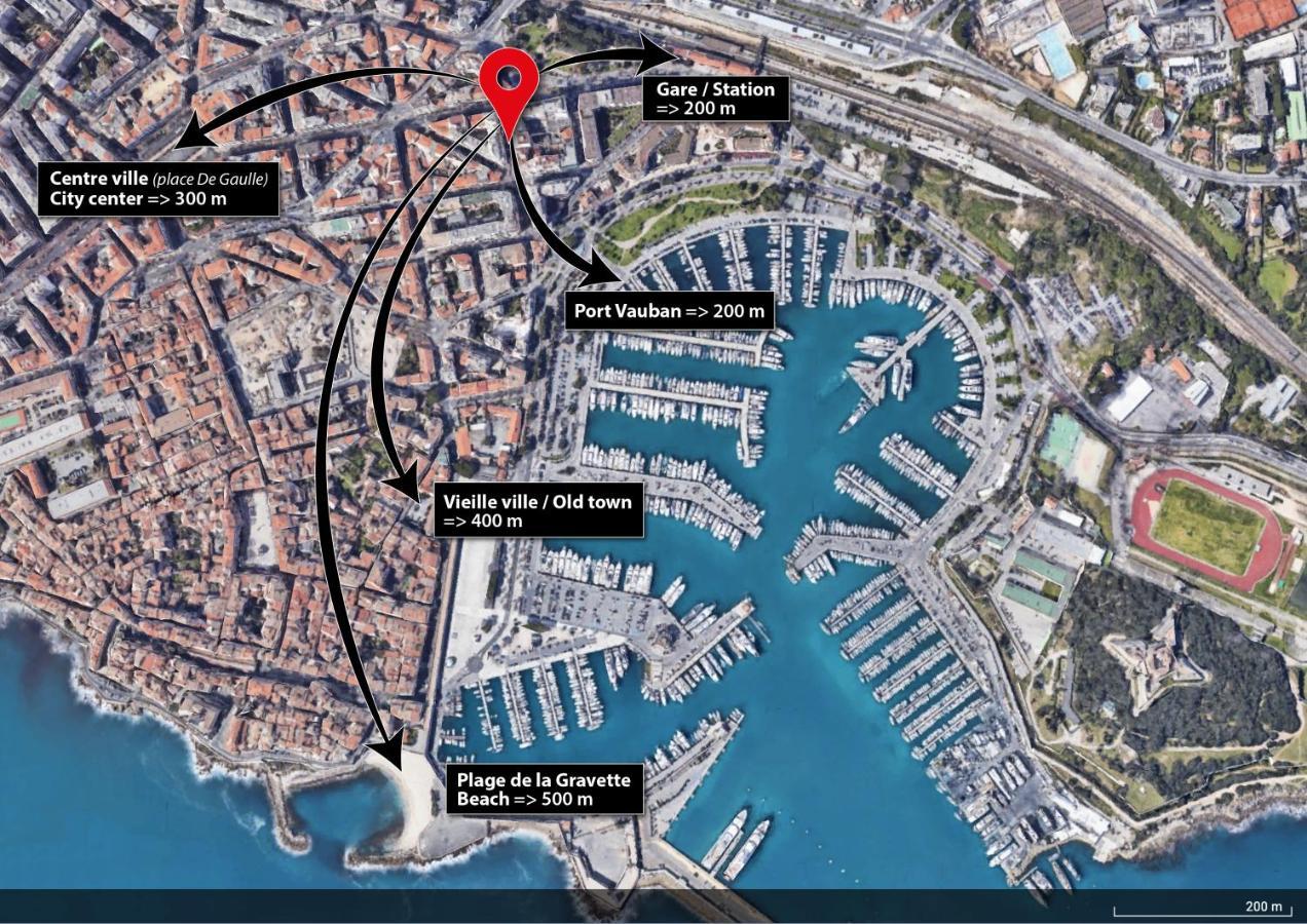 3P Central Refait A Neuf - Parking L430Cm X W275Cm Antibes Luaran gambar